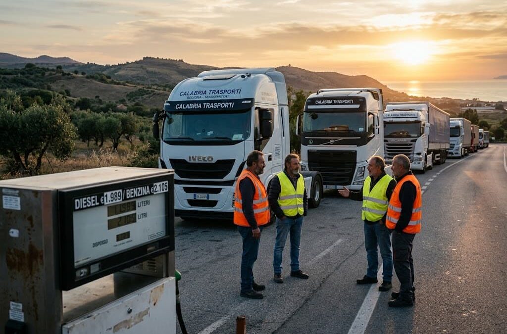 Calabria, l’autotrasporto alza la voce: 15 milioni contro il caro gasolio, ma la protesta non si ferma