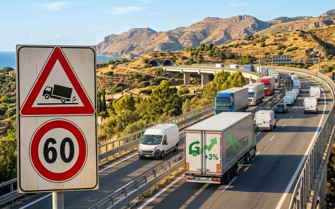 Autostrade siciliane: ipotesi limite a 60 km/h, cosa c’è di vero e cosa rischia l’autotrasporto